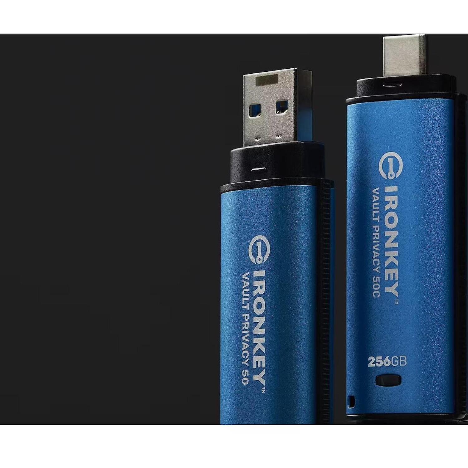 Kingston USB флеш-накопитель IKVP50/32GB, 32GB, USB 3.2 Gen 1, 250MB/s чтение, 180MB/s запись, аппаратное шифрование AES-256 XTS (IKVP50/32GB)