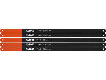 Yato metāla zāģa asmens YT-3460, 300mm, 12mm, 0,65mm, 24 TPI, HCS, metālam, 5 gab (YT-3460)
