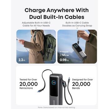 Anker Zolo Power Bank A1695H11, 25000 мАч, 1 x USB-C, 3 x USB-C 100 Вт, 1 x USB Type A, серый (A1695H11)