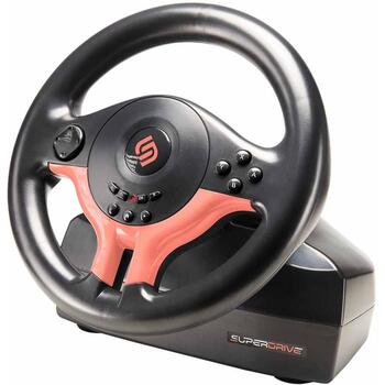 Subsonic Руль SV 250-S SA5578-2, 22см, 180градусов, 2 педали, двойная вибрация, PS4, PS3, XBOX ONE, ПК, SWITCH (SA5578-2)
