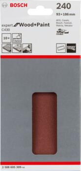 Orbitālajām slīpmašīnām C430 EXPERT FOR WOOD AND PAINT, 2608605309 BOSCH (2608605309)