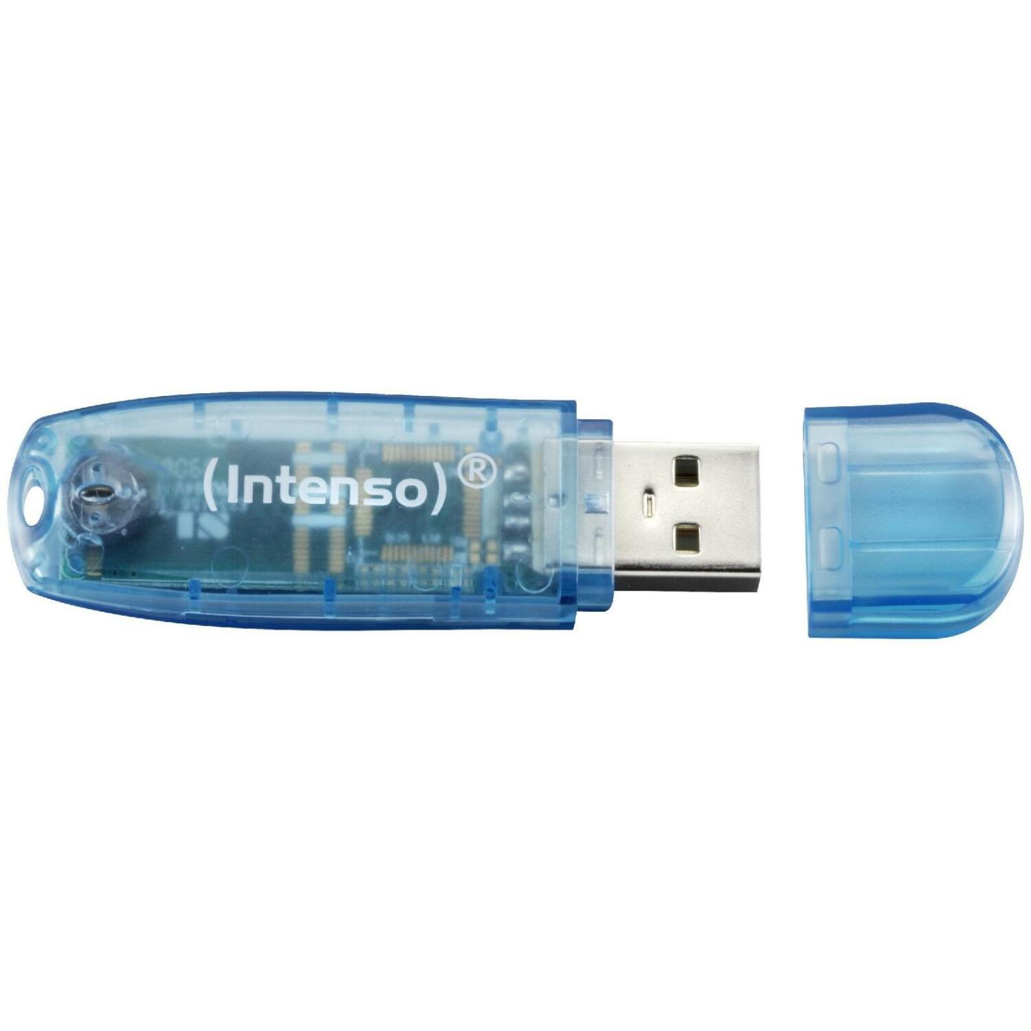 Intenso USB флеш-накопитель 3502450 4 ГБ, USB 2.0, Скорость чтения 28 МБ/с, Скорость записи 6.5 МБ/с, Синий (3502450)