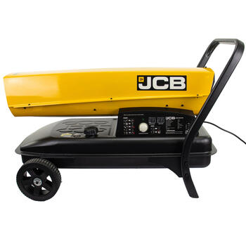JCB JCB-SH215DP24 dīzeļa un petrolejas sildītājs telpu un halles apkurei 63kW 215000BTU 50L 5.8L/h līdz 1300m³ ar termostatu un riteņiem (JCB-SH215DP24)