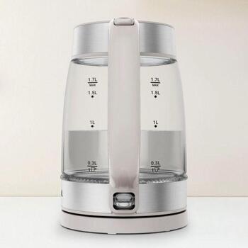 TEFAL чайник KI605B30, 2200W, 1.7L, стекло, 360° вращающаяся база, серый (KI605B30)