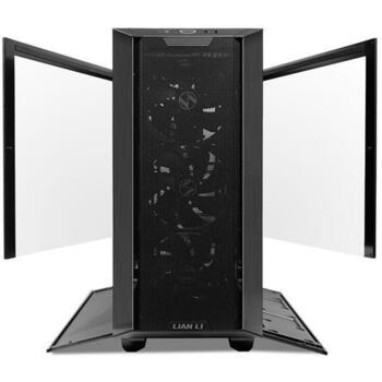 Lian Li Kaste LANCOOL III G99.LAN3RX.00, 4x140mm PWM ventilatori, 12 disku vietas, melna, caurspīdīga (G99.LAN3RX.00)