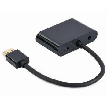 Gembird адаптер HDMI на HDMI/VGA, A-HDMIM-HDMIFVGAF-01, 2 HDMI, 1 15pin D-sub, 3.5 мм стерео выход (A-HDMIM-HDMIFVGAF-01)