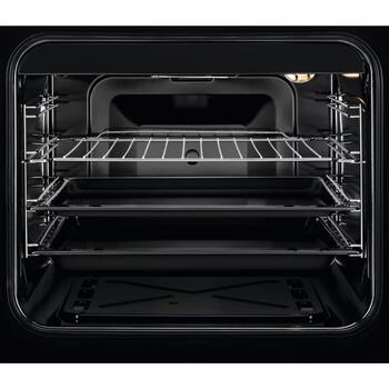 Electrolux газовая плита LKG500013W, 50см, 55л, 220-240В, 1675.6Вт, 50-250°C, газовая духовка, черная эмаль, гриль (LKG500013W)
