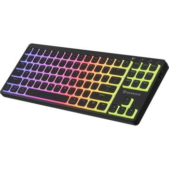 Genesis Thor 430 TKL spēļu klaviatūra NKG-2346, 3000 mAh, 2.4 GHz, Bluetooth, USB, US, lineārie slēdži, RGB, melna (NKG-2346)