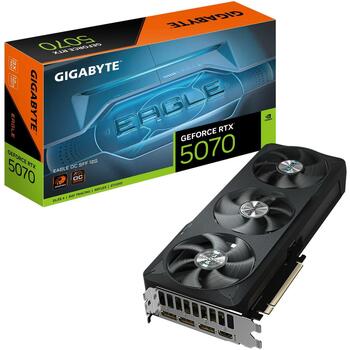 Gigabyte Видеокарта GV-N5070EAGLE OC-12GD 12GB GDDR7, 192 бит, PCI-E 5.0, 2587 МГц, 3 x DP 2.1b, 1 x HDMI 2.1b, NVIDIA DLSS 4 (GV-N5070EAGLE OC-12GD)