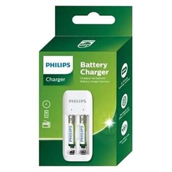 Philips SCB2070NB/00 akumulatoru lādētājs, 2xAAA 700mAh, 230V, 2 kanāli, Micro USB, Ni-MH (SCB2070NB/00)