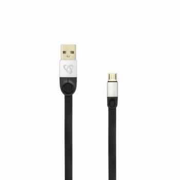 Sbox USB кабель МОДЕЛЬ USB-MICRO-2,4A, 1,5м, 480 Mbit/s, USB A M, microUSB M, оплетка: Нет, цвет: черный/серебристый (USB-MICRO-2,4A)