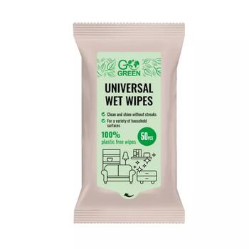 Gogreen mitrās salvetes universālas 1901182, 50 gab., 100% bionoārdāmas, bez plastmasas, dabīgas sastāvdaļas (1901182)