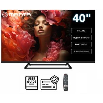 Manta televizors 40LFV125E, 1920x1080, 40 collas, 3 HDMI, 2 USB, 60 Hz, 5.1 Dolby Digital Plus, Wi-Fi, Viesnīcas režīms (40LFV125E)
