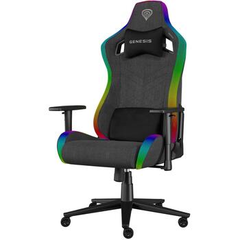 Genesis Trit 660 RGB spēļu krēsls NFG-2246, 150kg, 129-136cm, 60mm, ergonomisks, atmiņas putas, 2D roku balsti, RGB apgaismojums (NFG-2246)