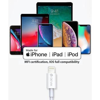 Devia Smart Series PD-кабель, 120EC1060001, 18W, 5V-2,4A, 1,5м, USB-C-Lightning, зарядка и синхронизация данных (120EC1060001)