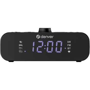 Denver Радио будильник CRD-515 111131100050, 230V, 3.5'', FM радио, Bluetooth, USB-C зарядка, будильник (111131100050)