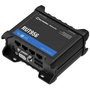 Teltonika маршрутизатор RUT956 4G LTE, 2 SIM, 100 Mbit/c, 3x RJ-45, RS-232/RS-485, GNSS, RutOS, черный (RUT956)
