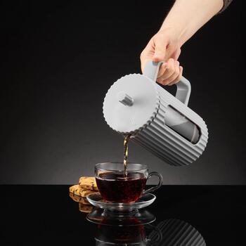 Ambition Кофейник French Press Curly 4969408, 1 л, 102 мм, стекло, сталь, пластик, серый (4969408)