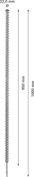Triecienurbis SDS plus-7X 22x950x1000mm, 1 gab., Perforatora urbjiem EXPERT SDS PLUS-7X TRIECIENURBIS PERFORATORIEM, 2608900149, BOSCH (2608900149)