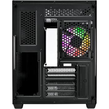 Fsp korpuss S380 S380-BA, Micro ATX, Mid Tower, melns, 3x ARGB ventilatori, rūdīts stikls, USB Type-C, 445mm GPU (S380-BA)