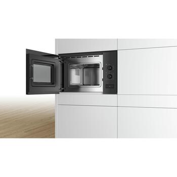 Bosch СВЧ-печь BFL520MB0, 20 л, 800 Вт, черный, 5 уровней мощности, нержавеющая сталь внутри (BFL520MB0)