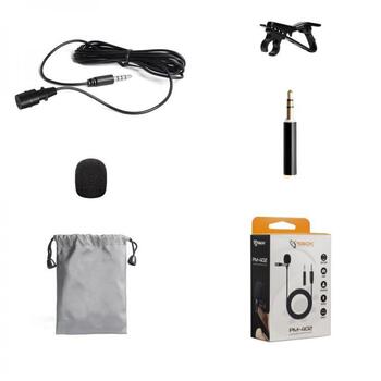 Sbox Микрофон PM-402, -30 дБ +/- 3дБ, 50 Гц - 18 кГц, 1000 Ω, 3,5 мм Jack, клипса, черный (PM-402)