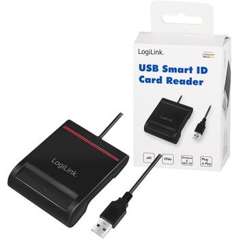 Logilink USB 2.0 кардридер CR0047, USB-A (male), совместим с eID и DNIe, 0.9 м кабель (CR0047)