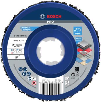X-LOCK tīrīšanas disks N377 Metal, Ø115mm, Mazām leņķa slīpmašīnām PRO N377 TĪRĪŠANAS DISKS, 2608621832, BOSCH (2608621832)