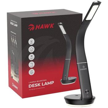 Hawk Настольная лампа HW-LAMP02, 4.5W, 10W беспроводная зарядка, 2 LED лампы, гибкая рука, черная (HW-LAMP02)