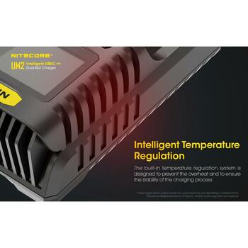 Nitecore Зарядное устройство UM2, 2 слота, 3000mA, ЖК-дисплей, восстановление IMR аккумуляторов, 1500mA на слот (UM2)