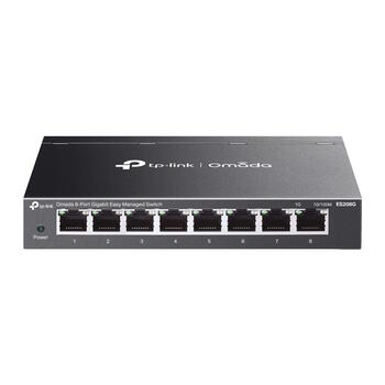 TP-LINK Omada ES208G управляемый коммутатор, 8x Gigabit RJ45, 16 Gbps, 11.9 Mpps, 8K MAC, VLAN, QoS, IGMP Snooping (ES208G)