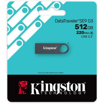 Kingston USB флеш-накопитель KE-U2X512-1AC 512GB, 220MB/s чтение, 100MB/s запись, металлический корпус, Type-A (KE-U2X512-1AC)