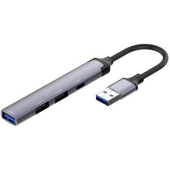 Colorway док-станция CW-HUB05, 2xUSB A 2.0, 1xUSB A 3.0, 1xUSB C 2.0, корпус из алюминиевого сплава (CW-HUB05)