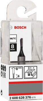 Pirkstfrēze frēze HM B=3 mm, l=8 mm,kāts 8mm, Rokas frēzēm, malu frēzēm GROPJU FRĒZE STANDARD FOR WOOD, 2608628376 BOSCH (2608628376)