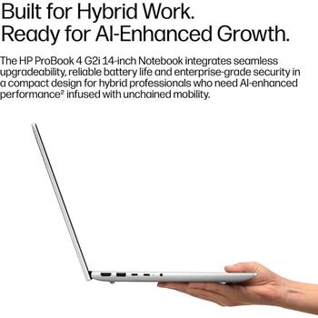 HP klēpjdators ProBook 4 G2i DX0M8AT, 14 collas, Intel Core 5 320, 16 GB DDR5, 512 GB SSD, Windows 11 Pro, sudraba (DX0M8AT#ABB)