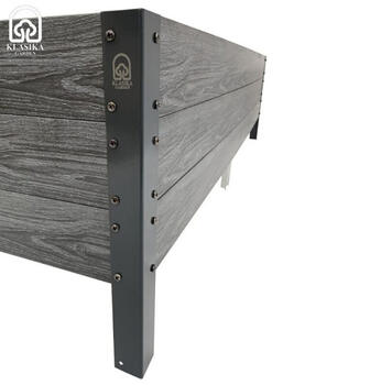 Paaugstinātā dārza dobe KLASIKA Wood Look L – formas, pelēka: 150x150x75x75x75x75 cm, h-30 cm; 76763 KLASIKA (76763)