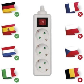 Emos Удлинитель P1320, 3×2P+PE, 3680W, IP20, белый, с выключателем, защита от детей (P1320)