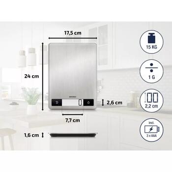 Soehnle Page Profi 200 1061509, электронные кухонные весы, 15кг, 1г, LED, тара, автоотключение (1061509)