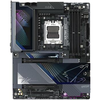Gigabyte X870E A MASTER X, AMD AM5, 4 DIMM DDR5 līdz 9000MT/s, 5 M.2, 10GbE LAN, Wi-Fi 7, 18+2+2 fāzes VRM (X870E A MASTER X)