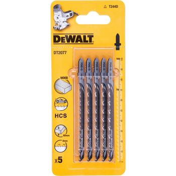 Dewalt Полотно для лобзика 70mm T Shank HCS (DT2077-QZ), 4 TPI, HCS, 5 шт., 70 mm, 4 mm, 100 mm (DT2077-QZ)