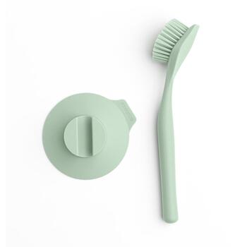 Brabantia 215780 щетка для посуды с держателем, 23.6x5.2x11.2cm, пластик, присоска (215780)