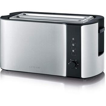 Severin Grauzdētājs AT 2590, 1400 W, 4 tosti, melns un sudrabs, elektroniskā vadība, nerūsējošais tērauds, atkausēšana (AT 2590)