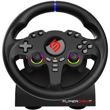 Subsonic Stūre ar pedāļiem SA5720-2, 180°, 22cm, 2 pedāļi, vadu savienojums, divkāršs vibrācijas motors (SA5720-2)
