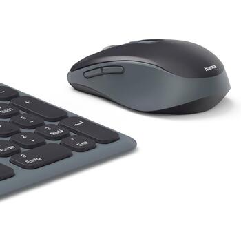 Hama беспроводной комплект клавиатуры и мыши U8173065, USB, 10 м, 800-1600 dpi, батарейки AAA, серый, черный (U8173065)