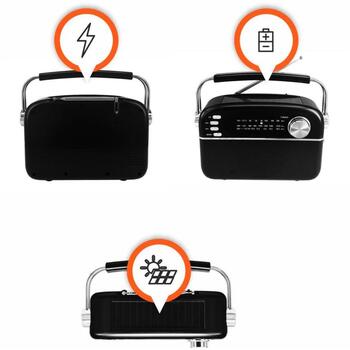 Manta Портативное радио RDI918B, 5W RMS, Bluetooth 5.0, MP3, AUX, MicroSD до 32GB, USB, 110-20000Hz, до 10ч работы от аккумулятора (RDI918B)
