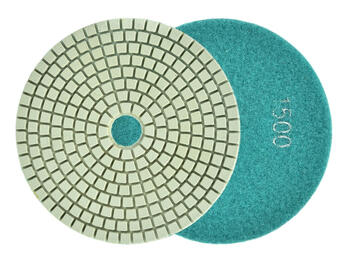 Geko Dimanta pulēšanas disks G78922, 125mm, G1500, slapjai pulēšanai, keramikai, granītam, marmoram, betonam, velcro stiprinājums (G78922)