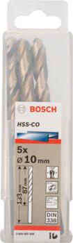 HSS-Co urbis metālam 10,0mm, 5 gab., Urbjmašīnām/skrūvgriežiem PRO STAINLESS STEEL HSS-CO SPIRĀLVEIDA URBIS, 2608585898, BOSCH (2608585898)