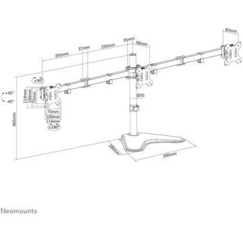 Neomounts monitors statīvs FPMA-D550DD3BLACK 13-27