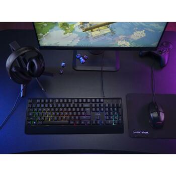 Trust klaviatūra un pele GXT 792 QUADROX 25155, 4 produkti, 6400 DPI, LED apgaismojums, melna krāsa (25155)