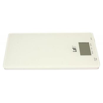 Lafe Кухонные весы WKS001.5 LAFWAG44841, 5кг, 1г точность, LCD, белый, стеклянная поверхность, функция тарирования (LAFWAG44841)